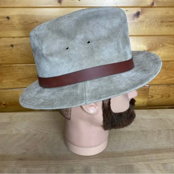 EDDIE BAUER VINTAGE tan union made genuine SUEDE hat - Picture 4 of 7